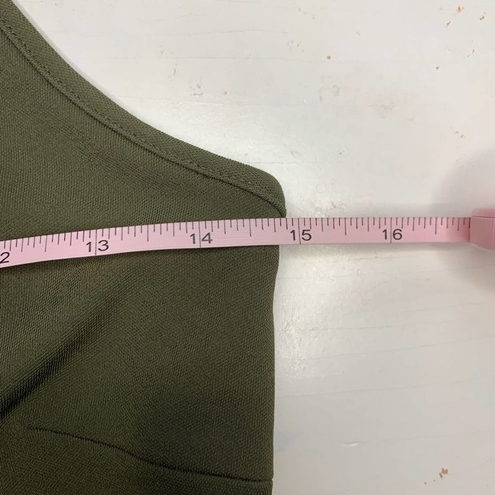 Ann Taylor Olive Green Shaded Palm Midi Dress - Picture 9 of 11